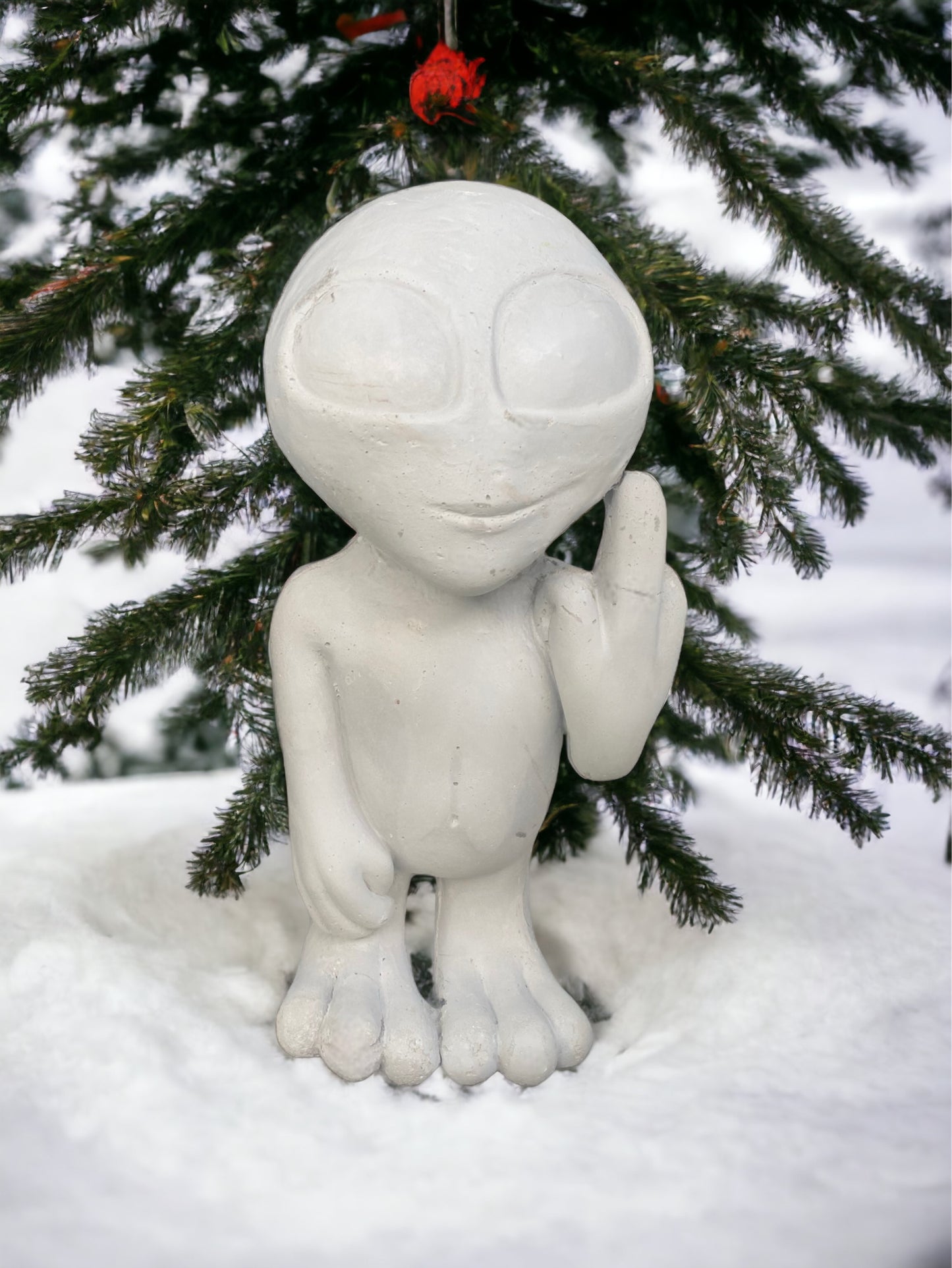 Concrete Alien Garden Statue