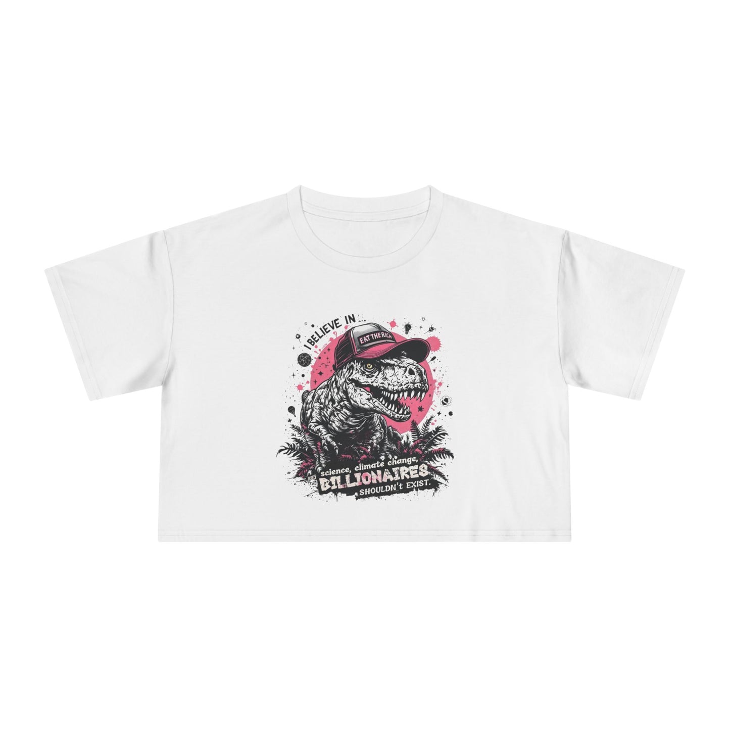 ‘Eat the Rich’ Dinosaur Crop Top Tee