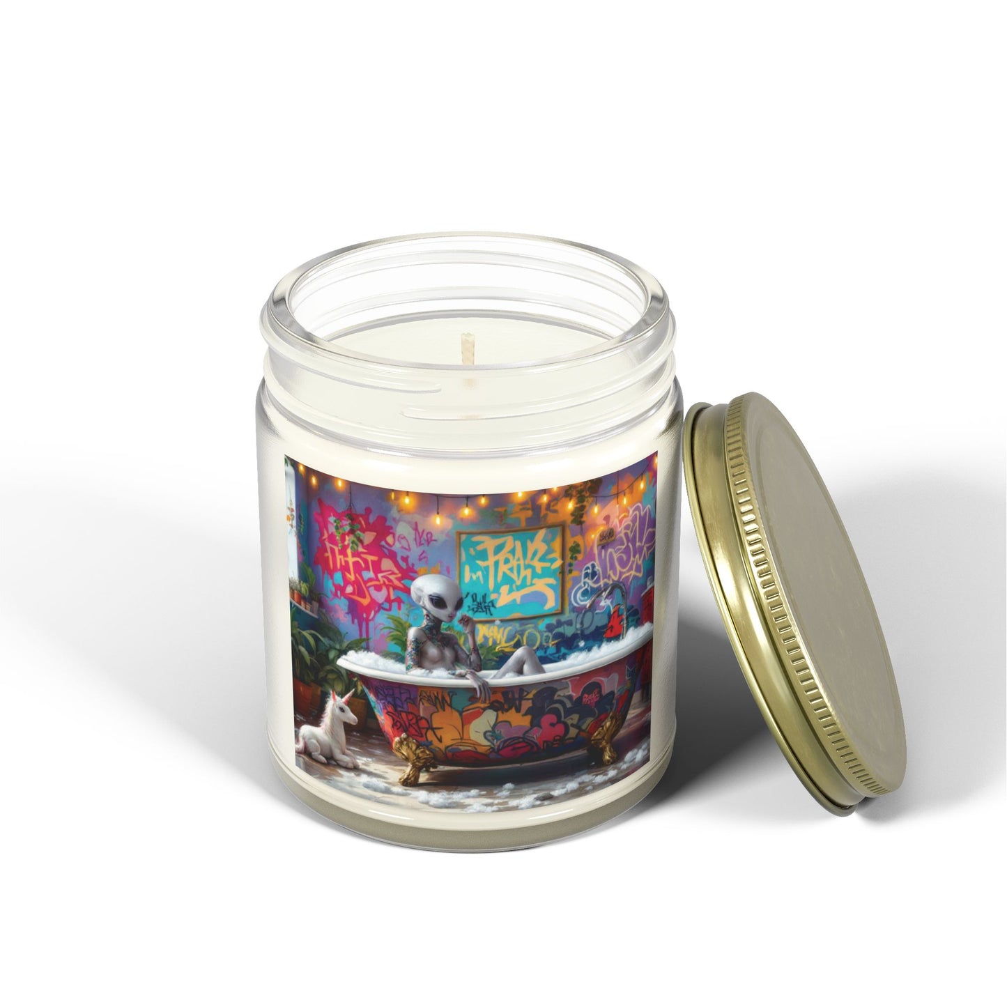 Alien Bath, Artistic Scented Candles - Coconut Apricot Wax (4oz, 9oz)