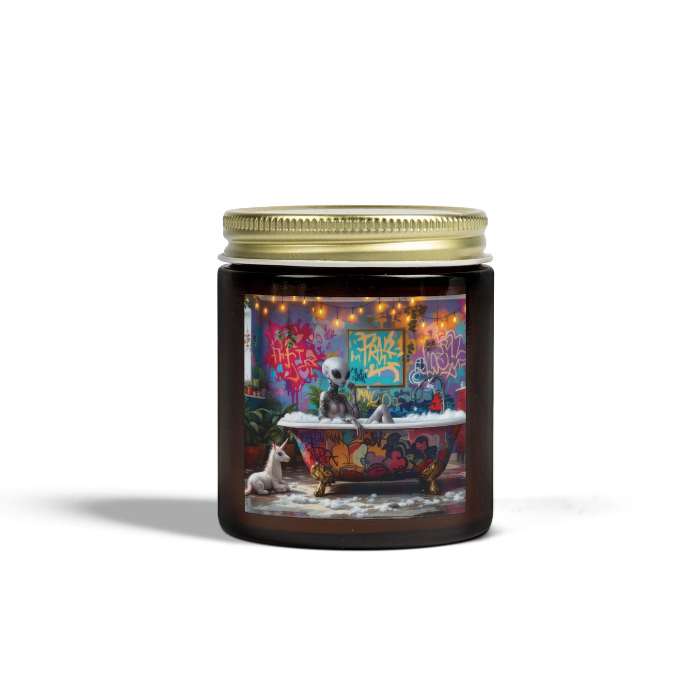 Alien Bath, Artistic Scented Candles - Coconut Apricot Wax (4oz, 9oz)