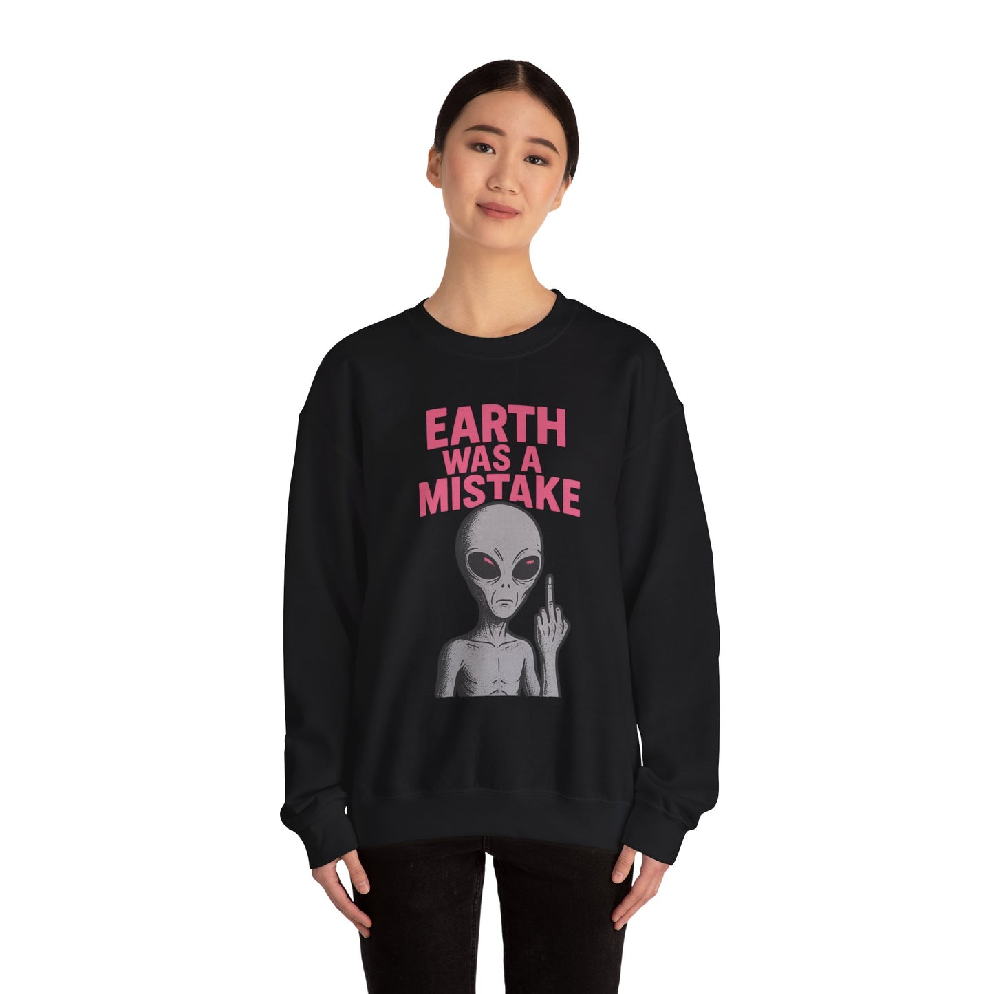 ‘Earth Was a Mistake’ Alien Existential Crisis Unisex Heavy Blend™ Crewneck Sweatshirt