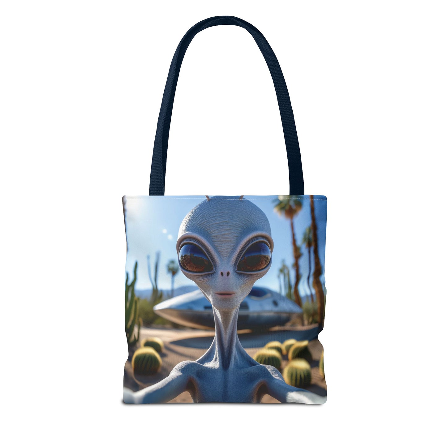 Alien Selfie Tote Bag - Fun Sci-Fi Shopper, Perfect for UFO Lovers, Groovy Gift for Friends, Everyday Use, Cosplay Accessory