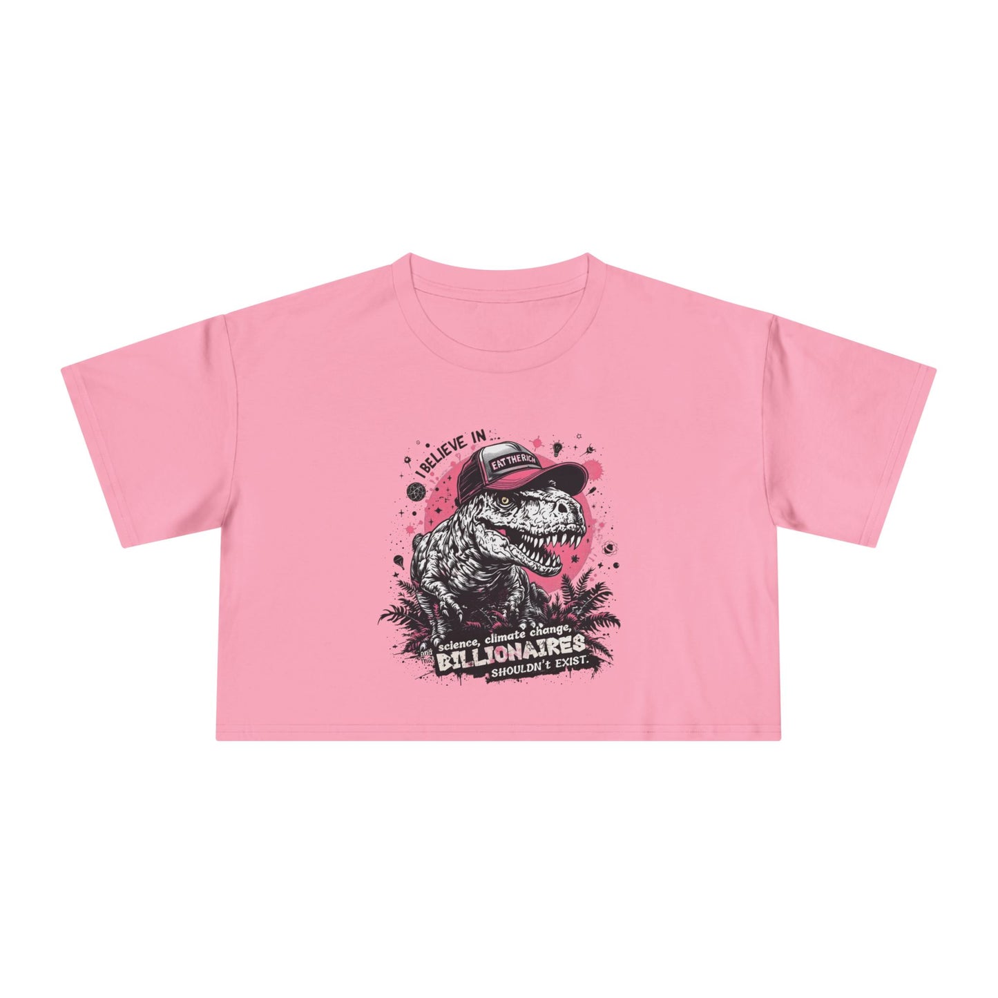 ‘Eat the Rich’ Dinosaur Crop Top Tee