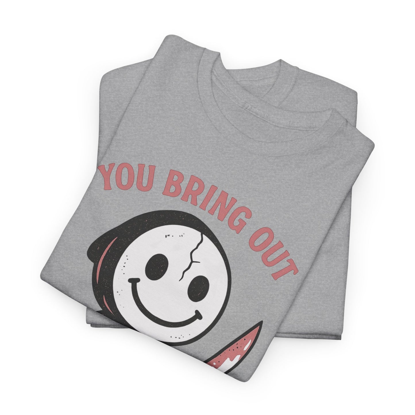 Dark Humor Unisex Heavy Cotton Tee, Funny T-Shirt Gift for Halloween, Comedic Graphic Tee, Quirky Gift for Friends