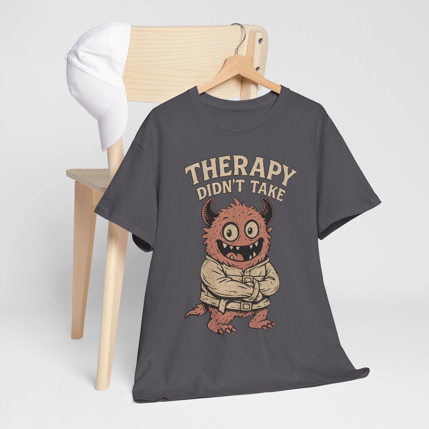 Humorous Therapy Monster Design Unisex Heavy Cotton Tee