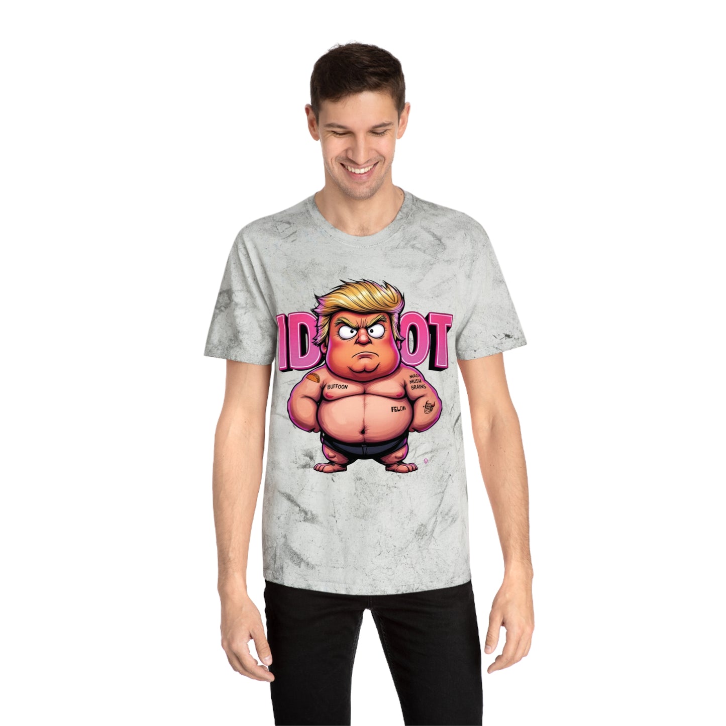 'Idiot' Color Blast Comfort Colors Political Humor Graphic Tee