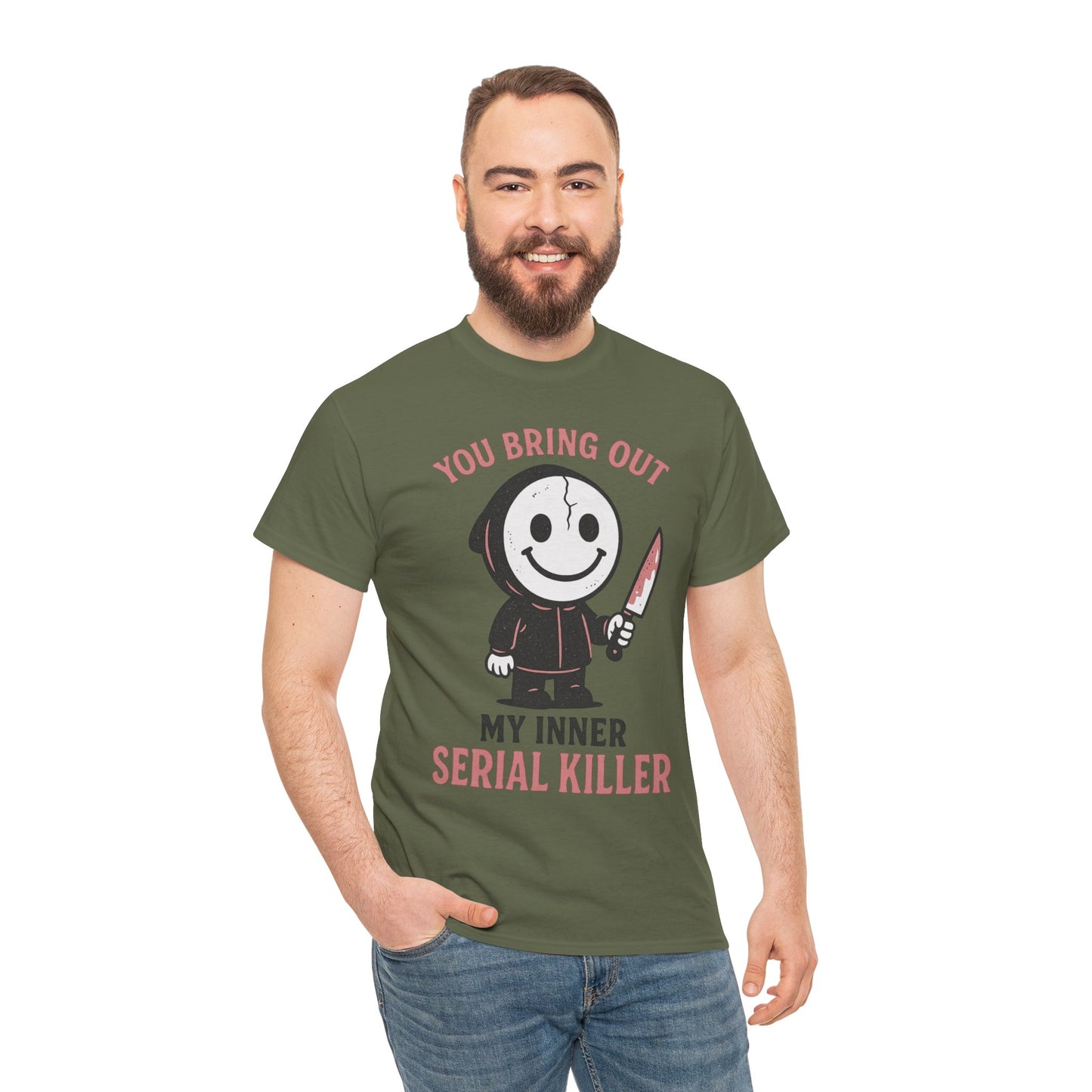 Dark Humor Unisex Heavy Cotton Tee, Funny T-Shirt Gift for Halloween, Comedic Graphic Tee, Quirky Gift for Friends