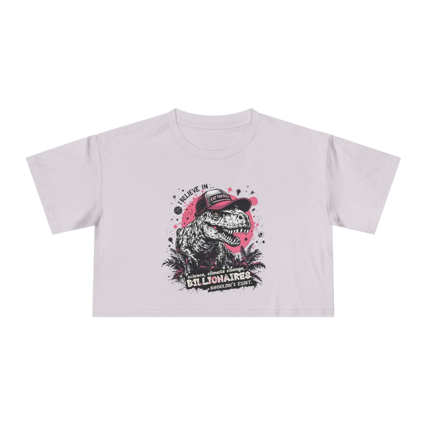 ‘Eat the Rich’ Dinosaur Crop Top Tee