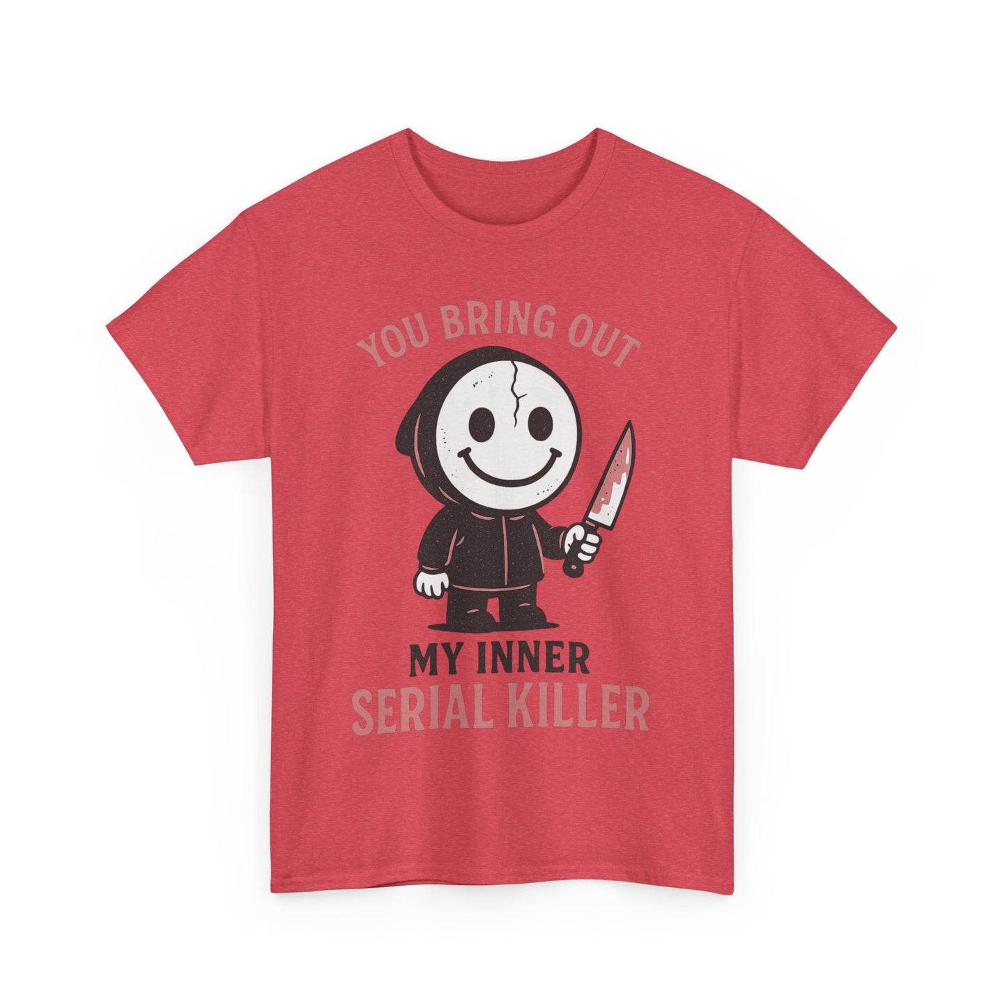 Dark Humor Unisex Heavy Cotton Tee, Funny T-Shirt Gift for Halloween, Comedic Graphic Tee, Quirky Gift for Friends