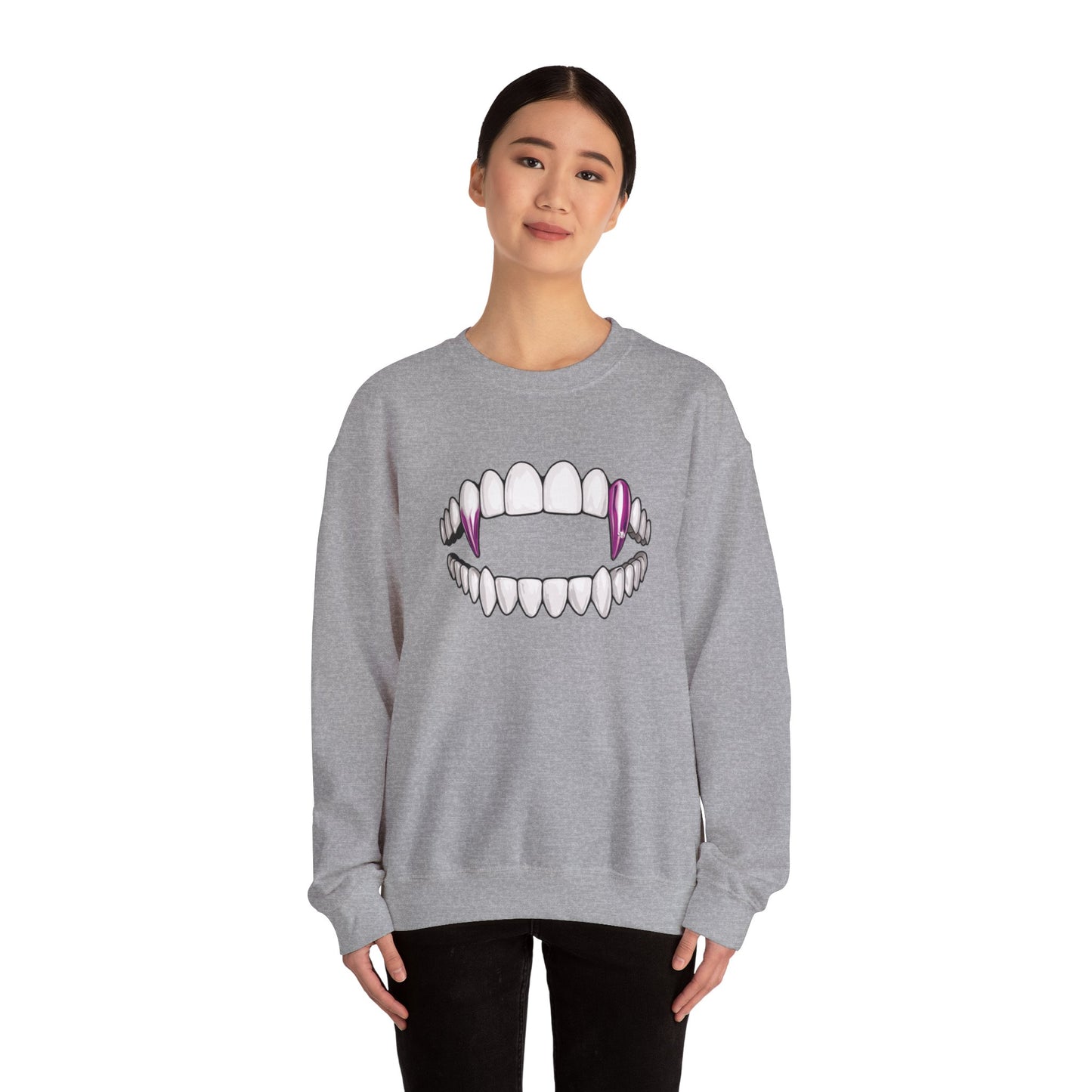 Pink Gold Dipped Vampire Teeth Unisex Heavy Blend™ Crewneck Sweatshirt
