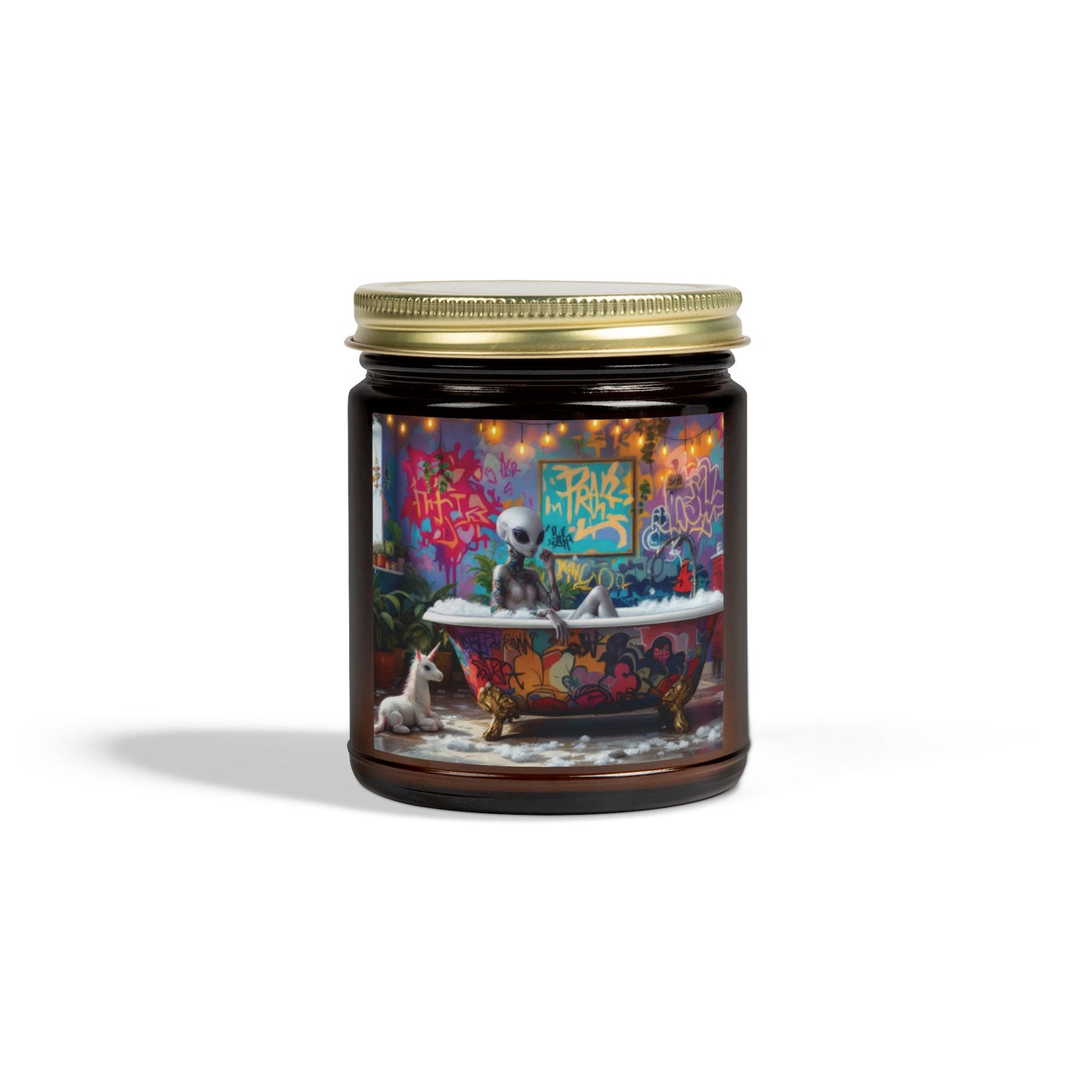 Alien Bath, Artistic Scented Candles - Coconut Apricot Wax (4oz, 9oz)