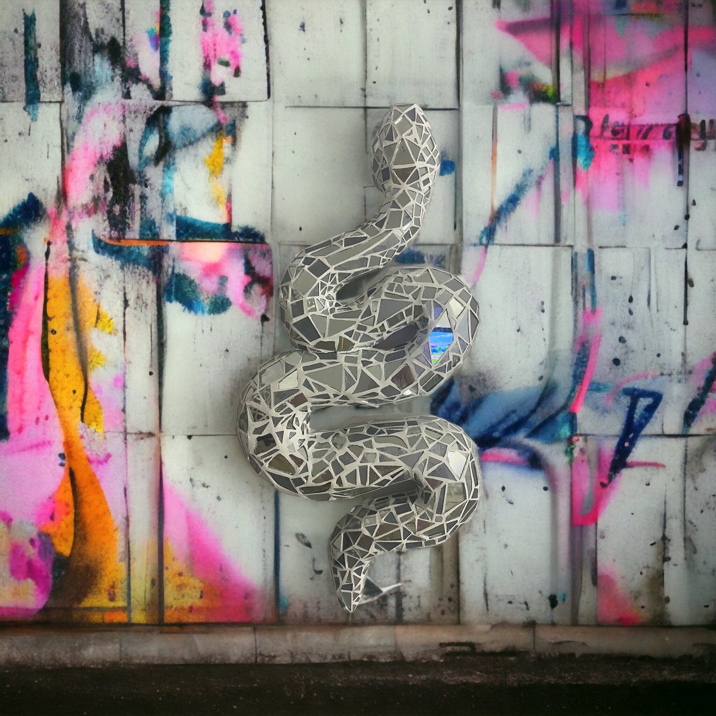 Broken Mirrors Snake Wall Art