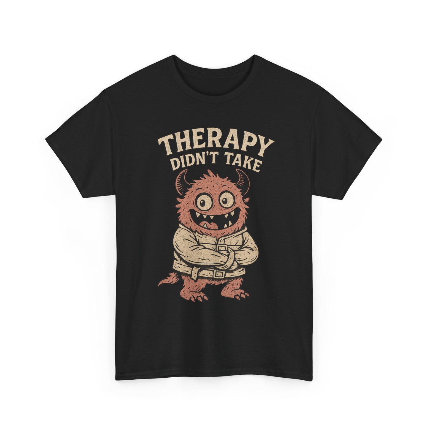 Humorous Therapy Monster Design Unisex Heavy Cotton Tee