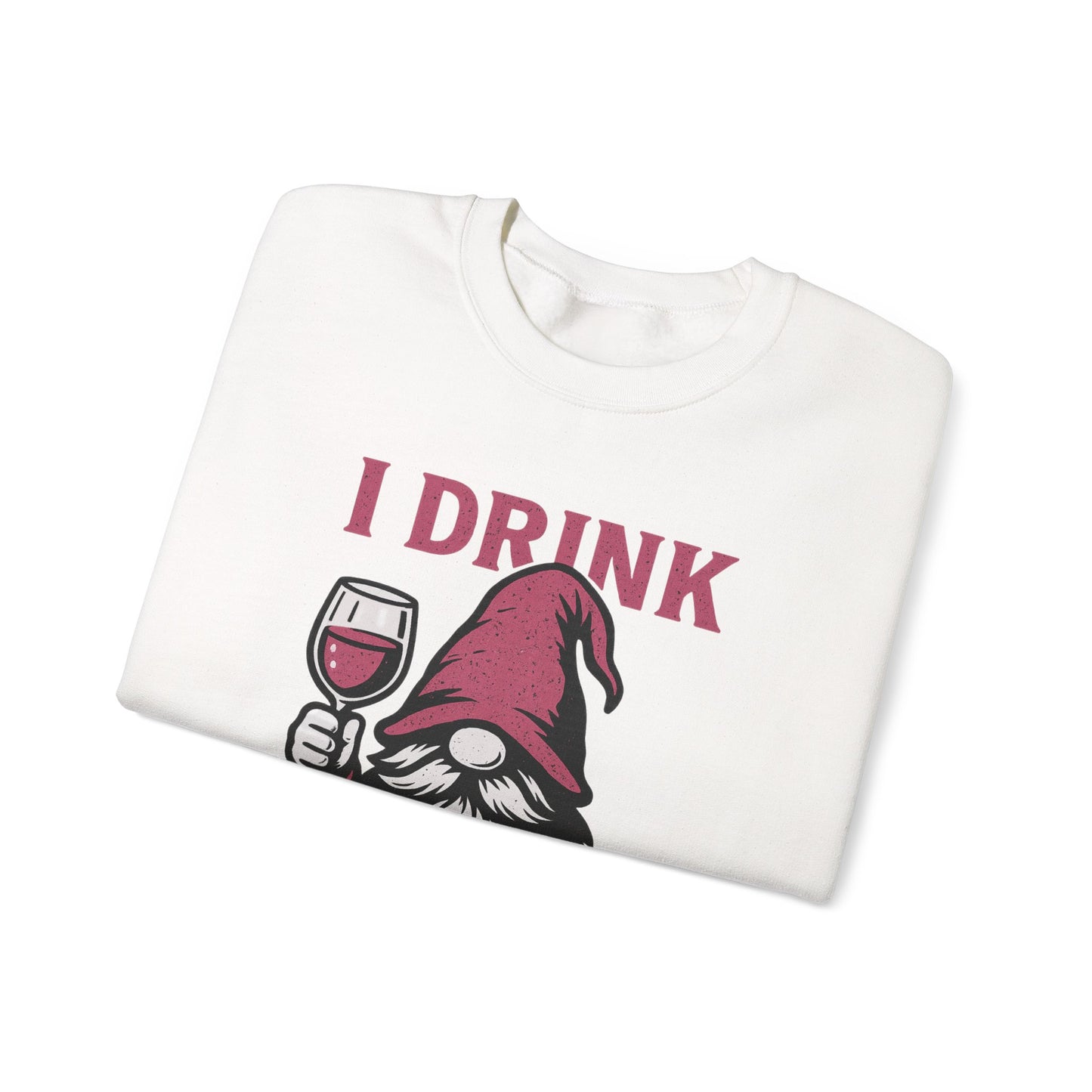 ‘I Drink and I Gnome Things’ Gnome Cryptid Humor Unisex Heavy Blend™ Crewneck Sweatshirt