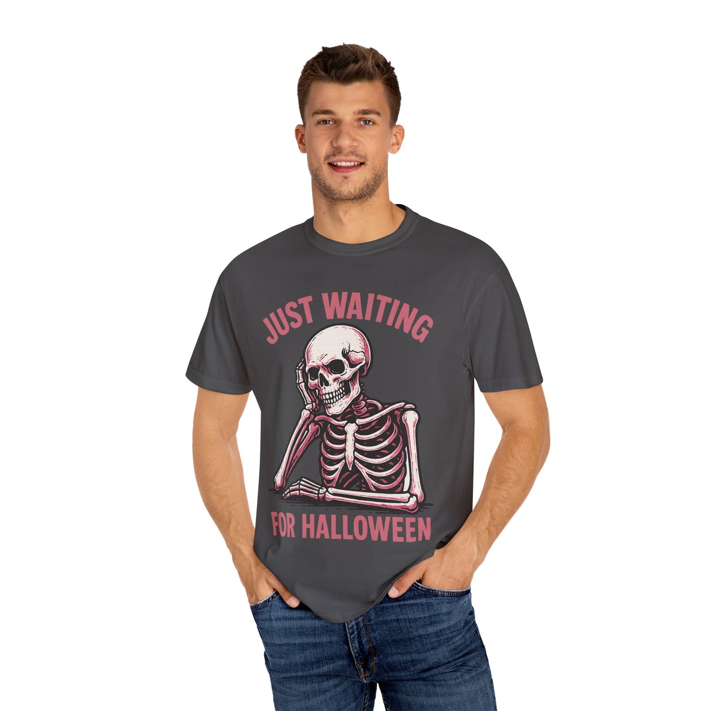 Funny Halloween Unisex T-shirt - Just Waiting for Halloween Design