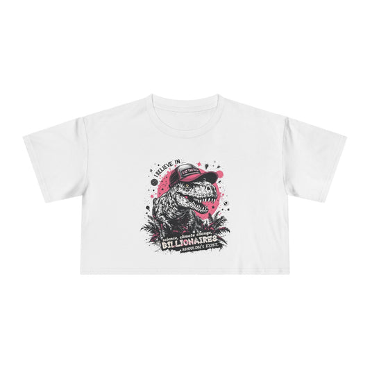 ‘Eat the Rich’ Dinosaur Crop Top Tee