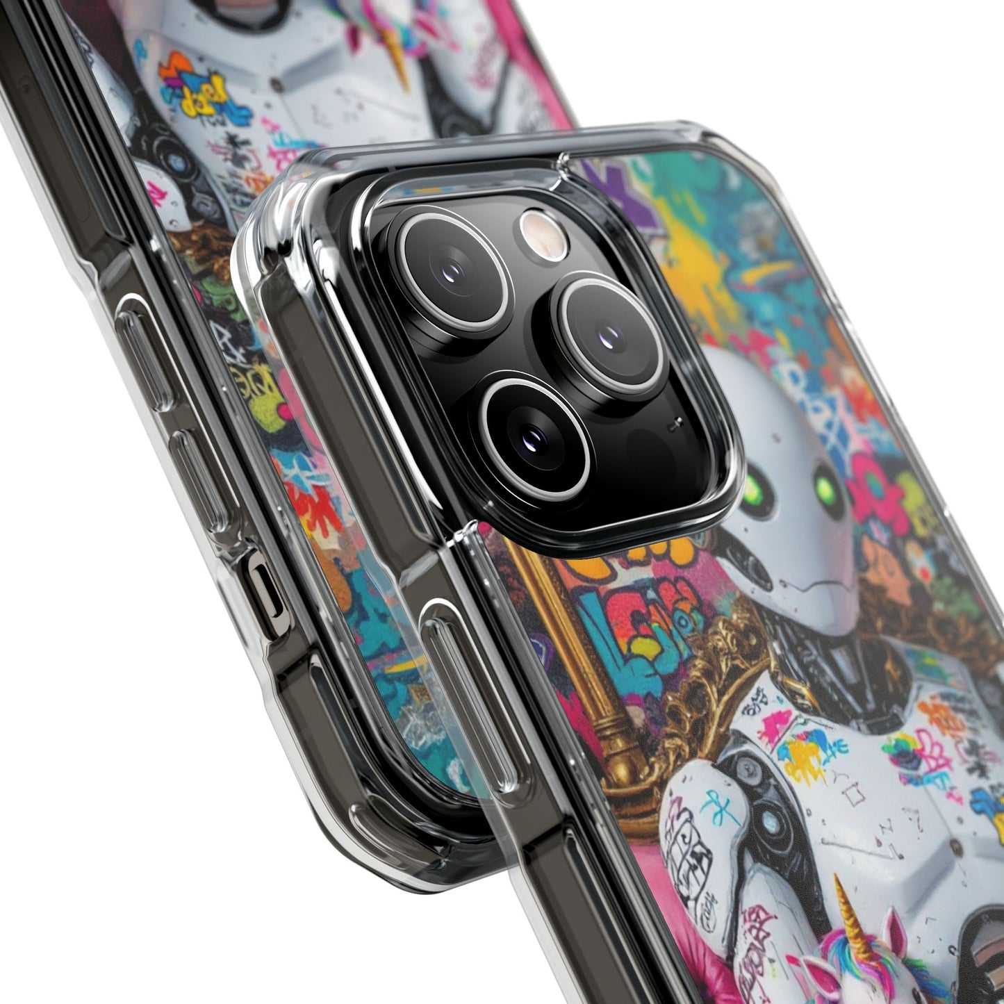 Urban Art Magnetic Phone Case - Graffiti Robot Design