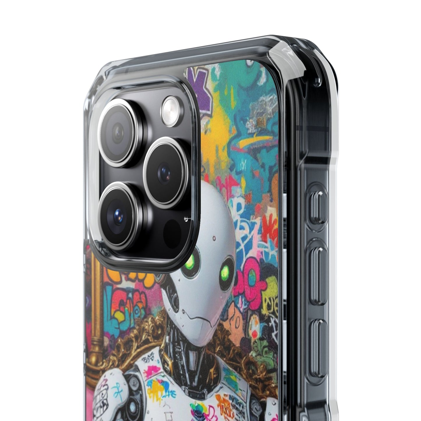 Urban Art Magnetic Phone Case - Graffiti Robot Design