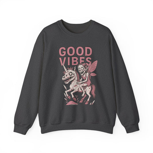 “Good Vibes” Zombie Cryptid Unisex Heavy Blend™ Crewneck Sweatshirt