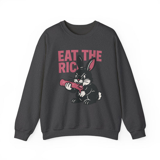 ‘Rat the Rich’ Creepy Cute Bunny Unisex Heavy Blend™ Crewneck Sweatshirt