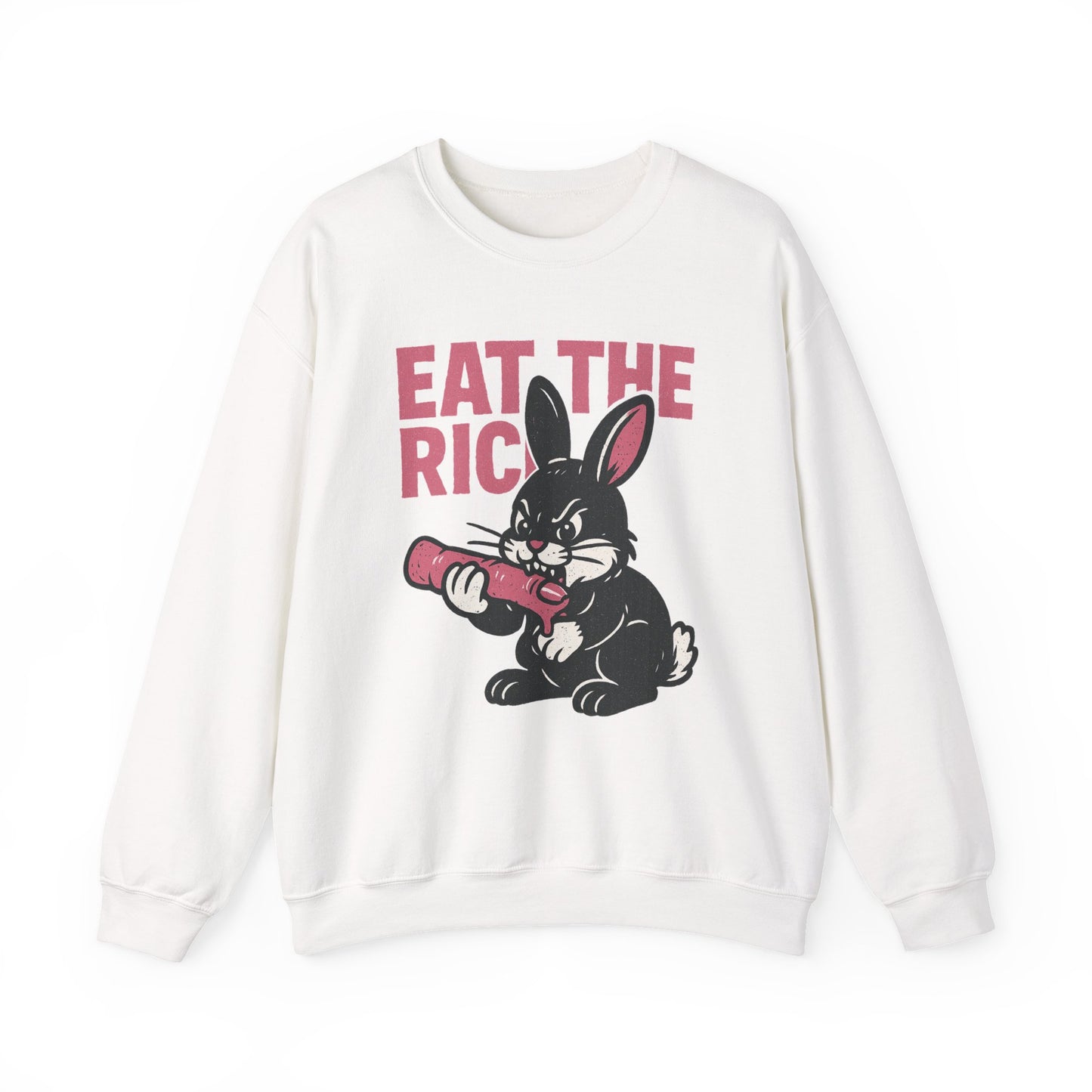‘Rat the Rich’ Creepy Cute Bunny Unisex Heavy Blend™ Crewneck Sweatshirt