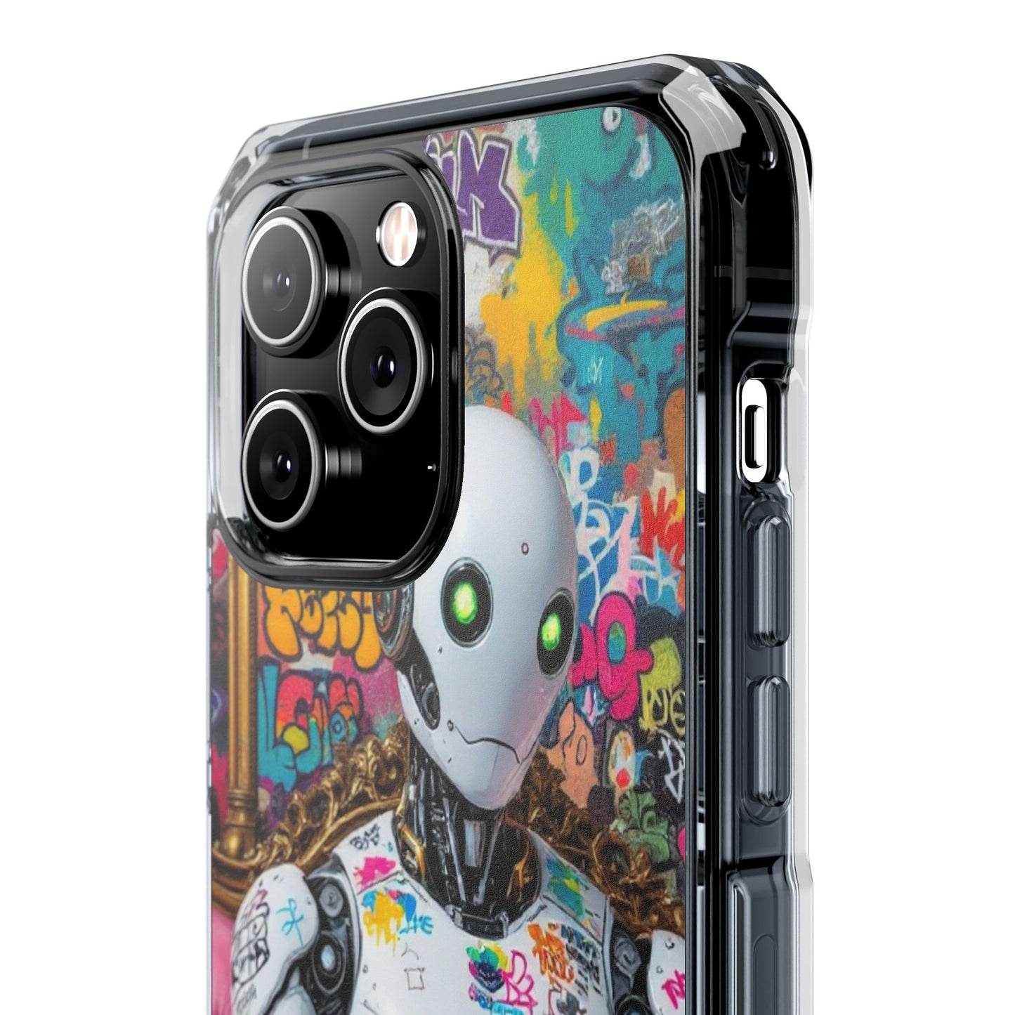 Urban Art Magnetic Phone Case - Graffiti Robot Design
