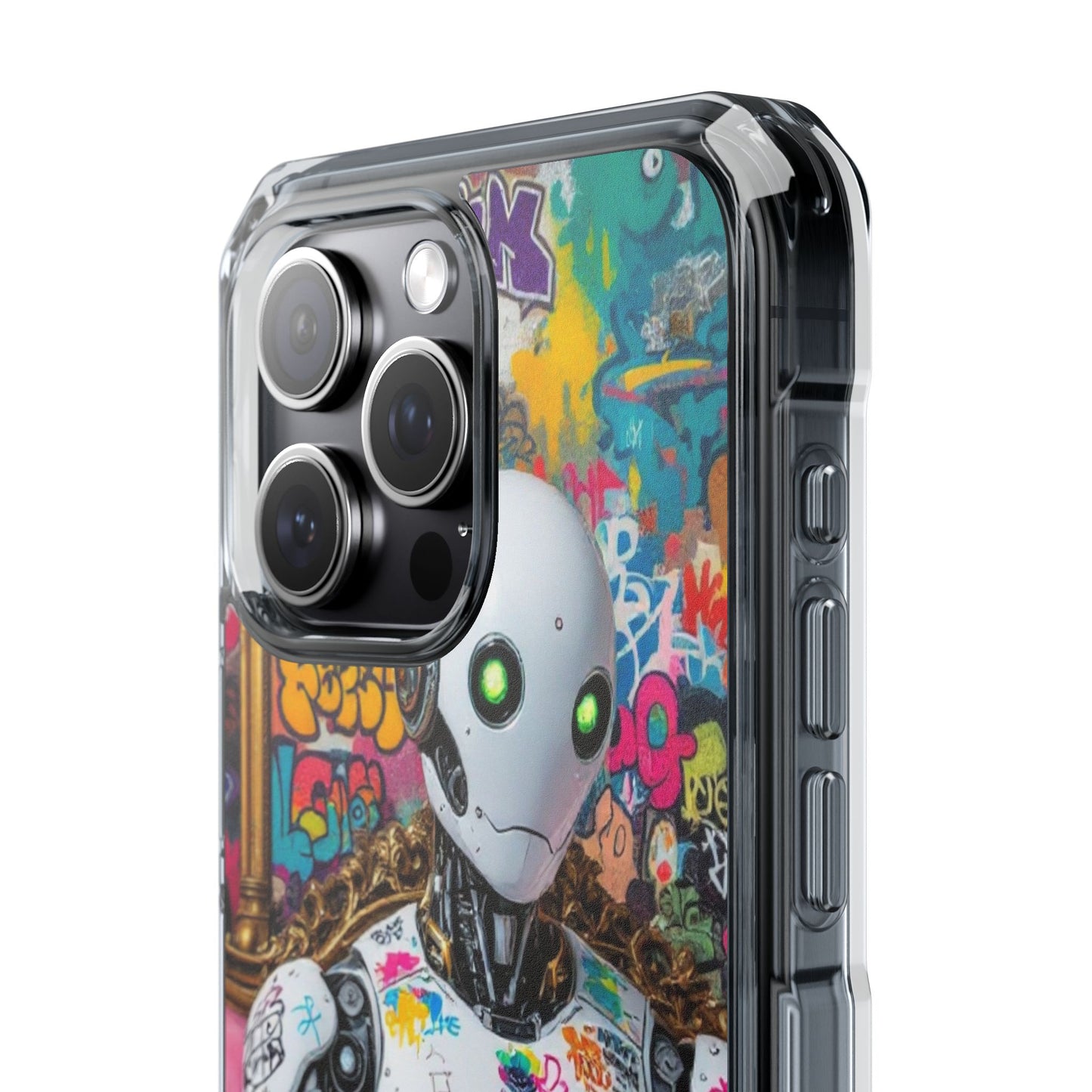 Urban Art Magnetic Phone Case - Graffiti Robot Design