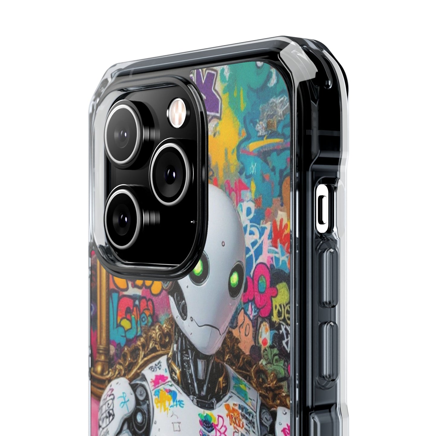 Urban Art Magnetic Phone Case - Graffiti Robot Design