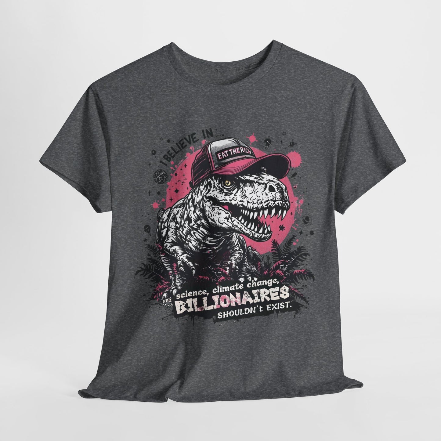 I Believe in Science Dinosaur Funny Unisex Heavy Cotton Tee