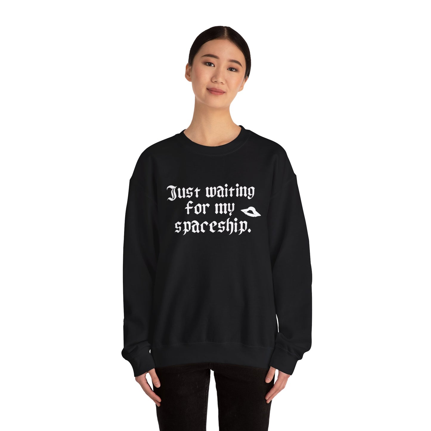 Just Waiting for my Spaceship Space-Themed Unisex Sweatshirt
