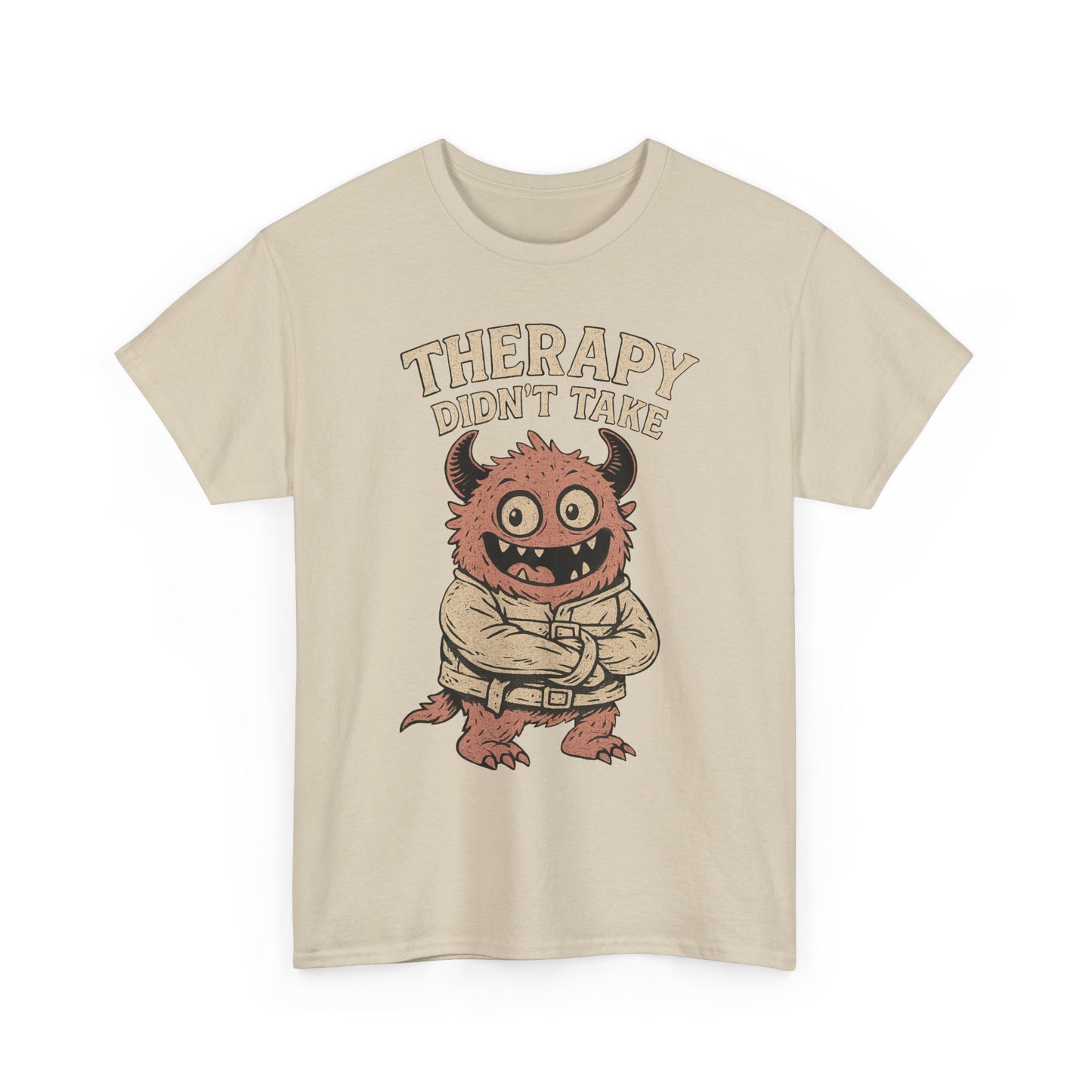 Humorous Therapy Monster Design Unisex Heavy Cotton Tee