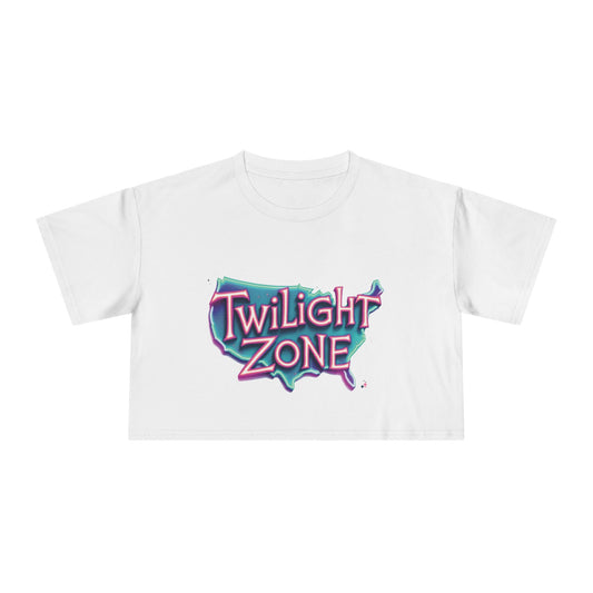 Twilight Zone USA Neon Sign Graphic Crop Tee