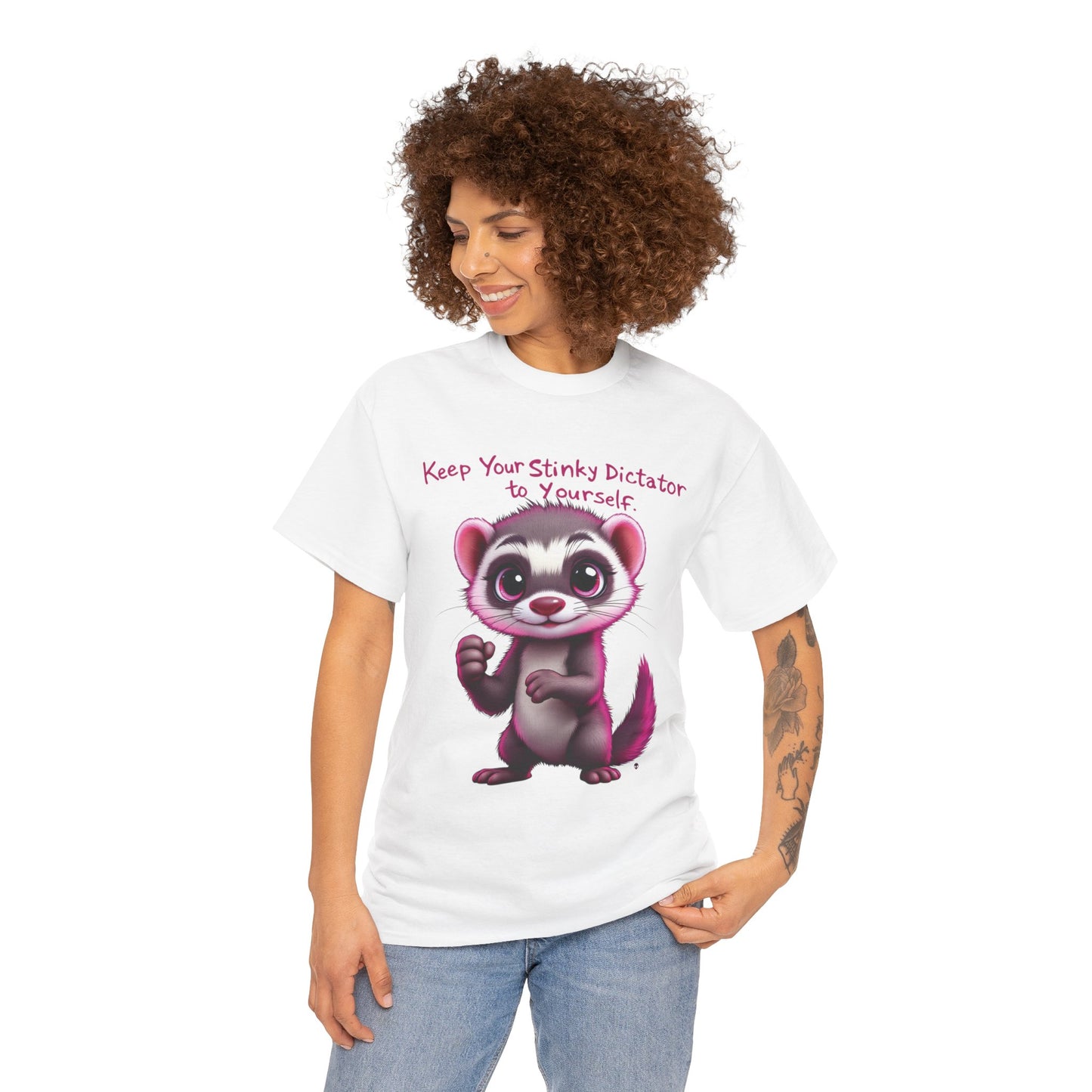 “Keep your stinky dictator to yourself” Ferret Graphic Tee -