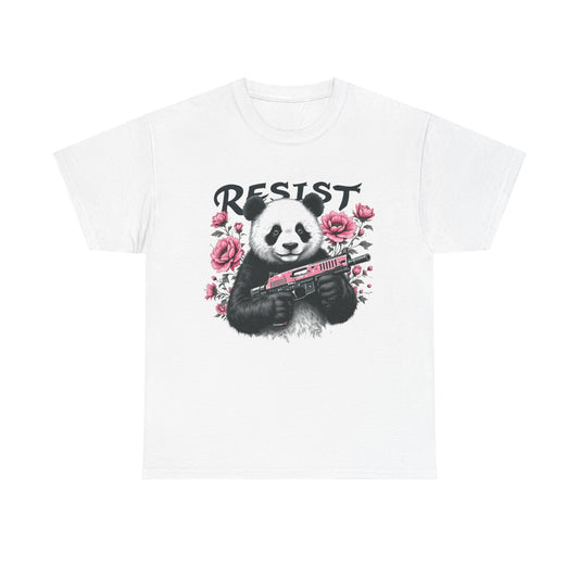 Resist Panda Unisex Heavy Cotton Tee - Bold Graphic Tee for Activists and Nature Lovers