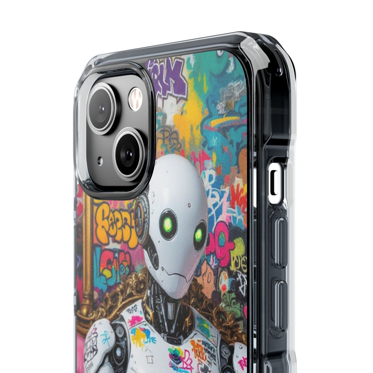 Urban Art Magnetic Phone Case - Graffiti Robot Design