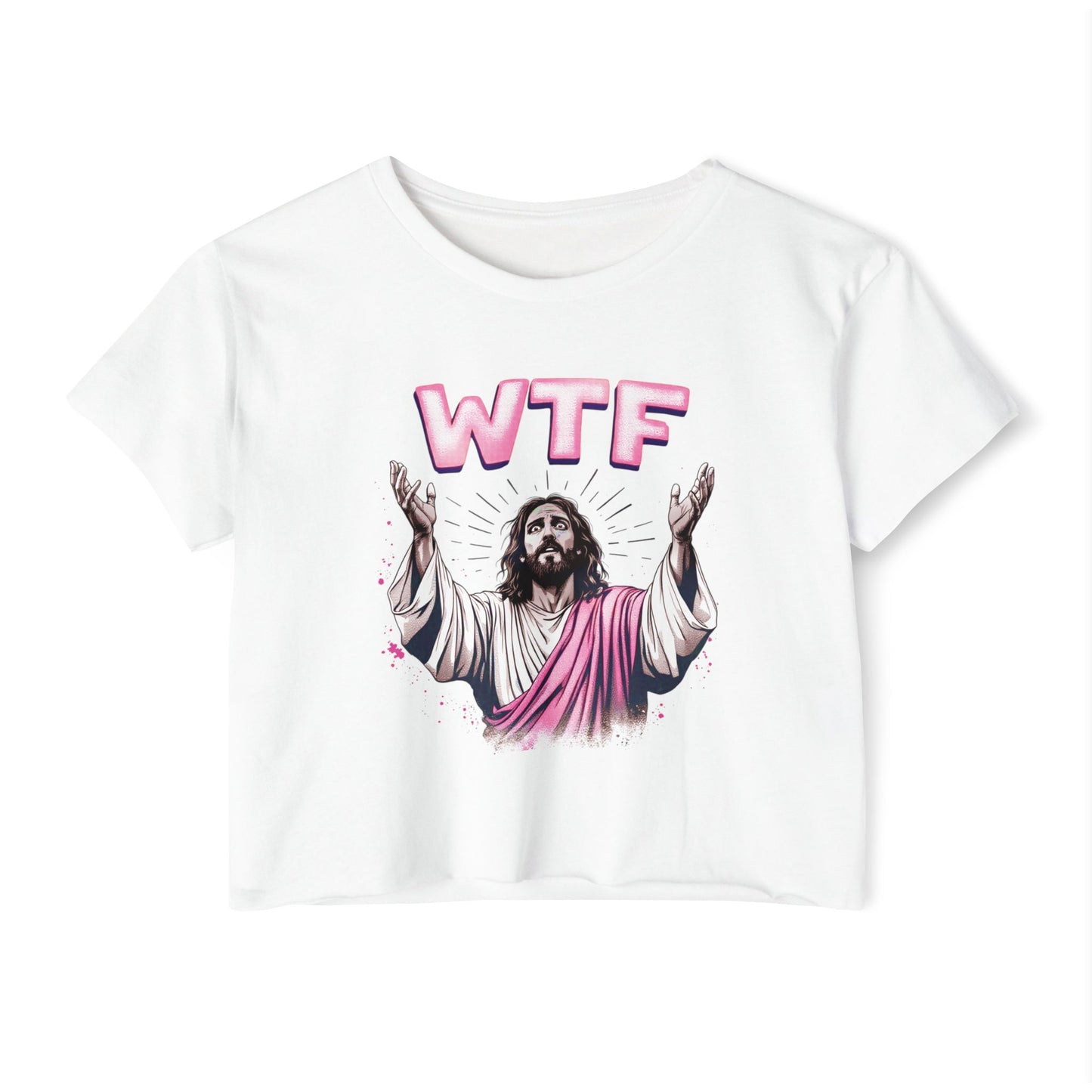 Jesus 'WTF' Exasperated Women’s Festival Crop Top
