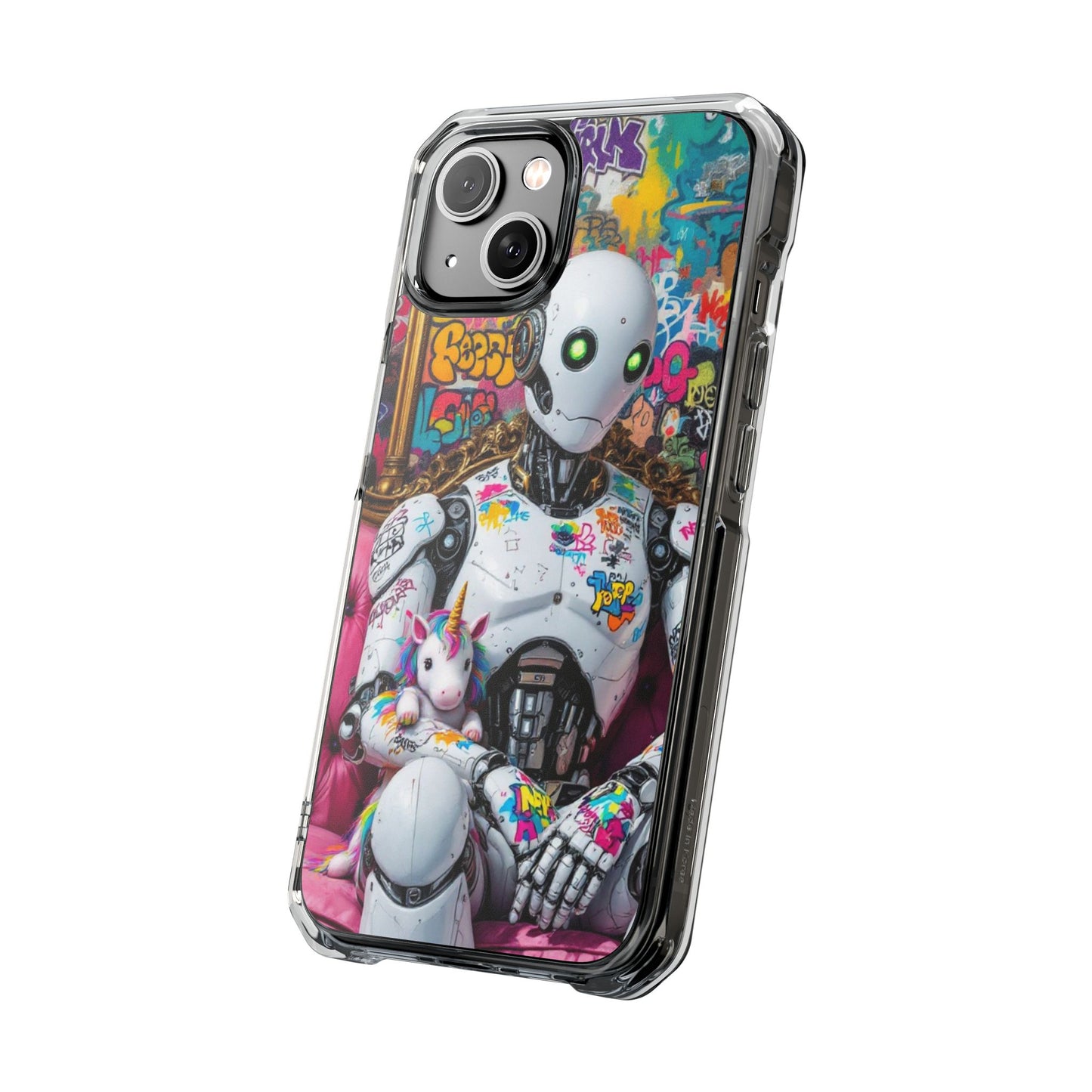 Urban Art Magnetic Phone Case - Graffiti Robot Design