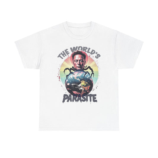 The World’s Parasite Elon Funny Unisex Heavy Cotton Tee