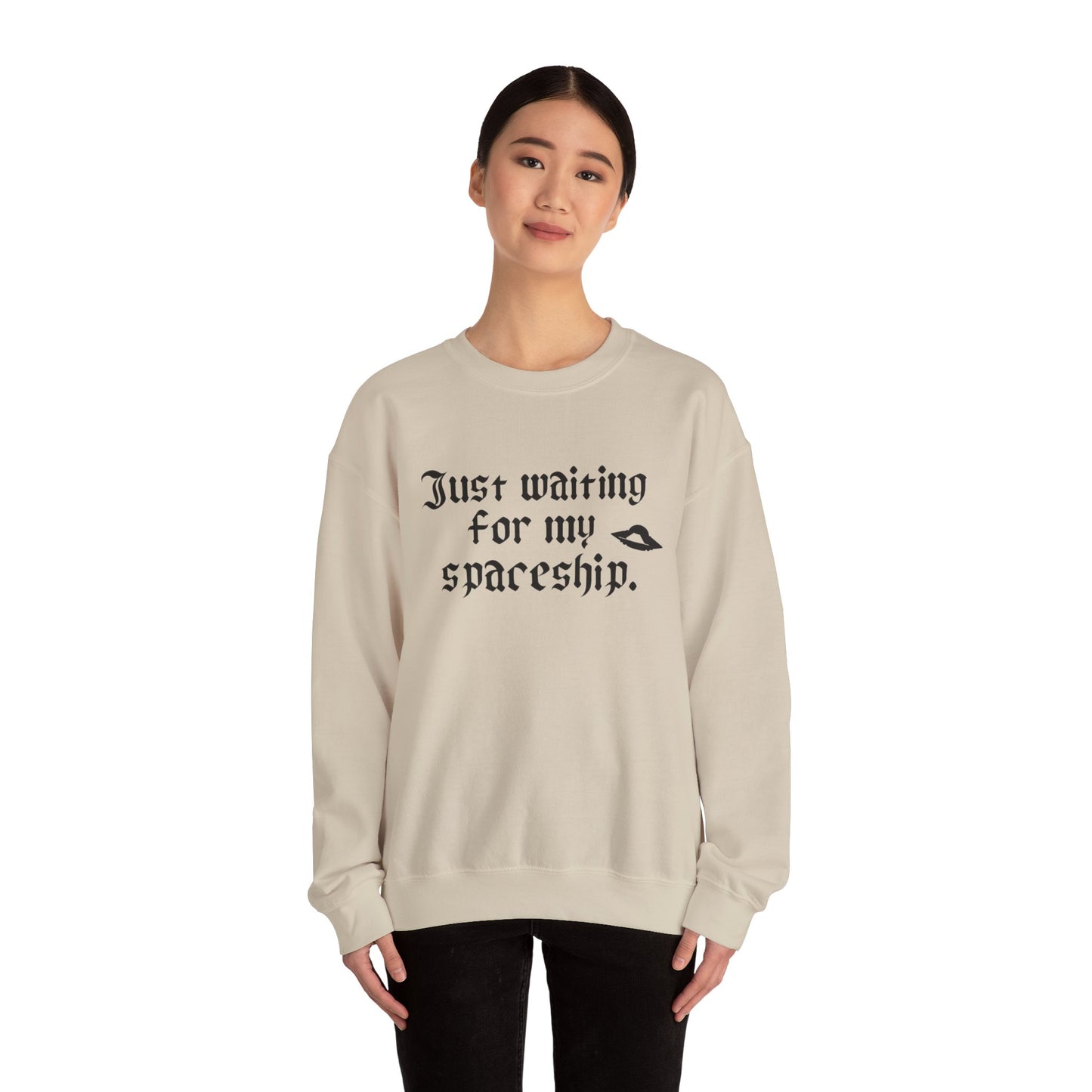 Just Waiting for my Spaceship Space-Themed Unisex Sweatshirt