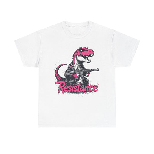 Dinosaur with Gun - 'Resistance' Vintage Heavy Cotton Graphic Tee