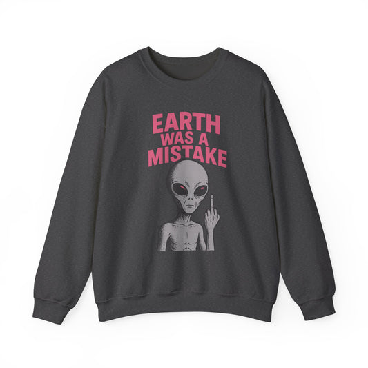 ‘Earth Was a Mistake’ Alien Existential Crisis Unisex Heavy Blend™ Crewneck Sweatshirt