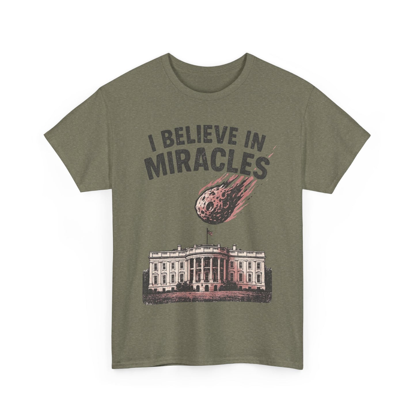 I Believe in Miracles Tee - Unisex Heavy Cotton Shirt, Motivational Apparel, Gift for Dreamers, Casual Wear, Everyday Comfort