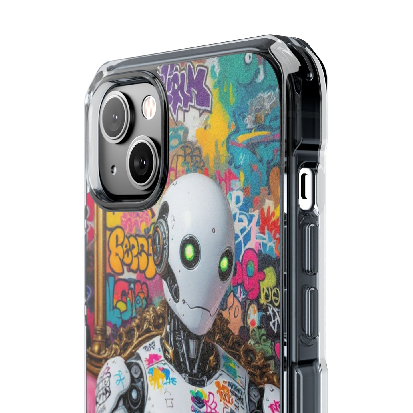 Urban Art Magnetic Phone Case - Graffiti Robot Design