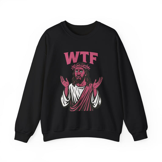 ‘WTF’ Confused Jesus Unisex Heavy Blend™ Crewneck Sweatshirt
