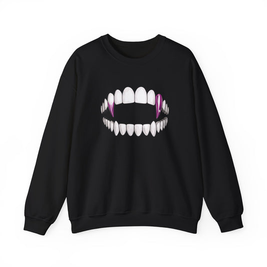 Pink Gold Dipped Vampire Teeth Unisex Heavy Blend™ Crewneck Sweatshirt