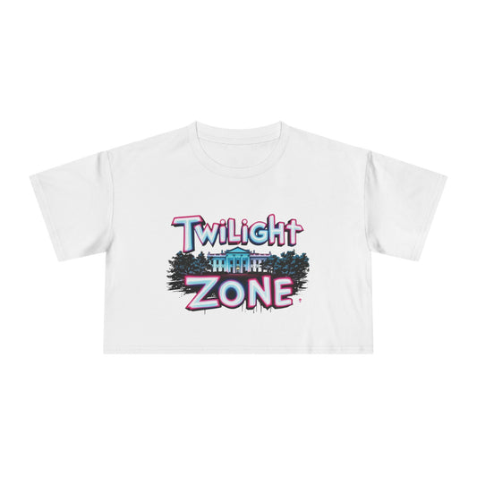 Twilight Zone at the White House Neon Sign Graphic Crop Tee