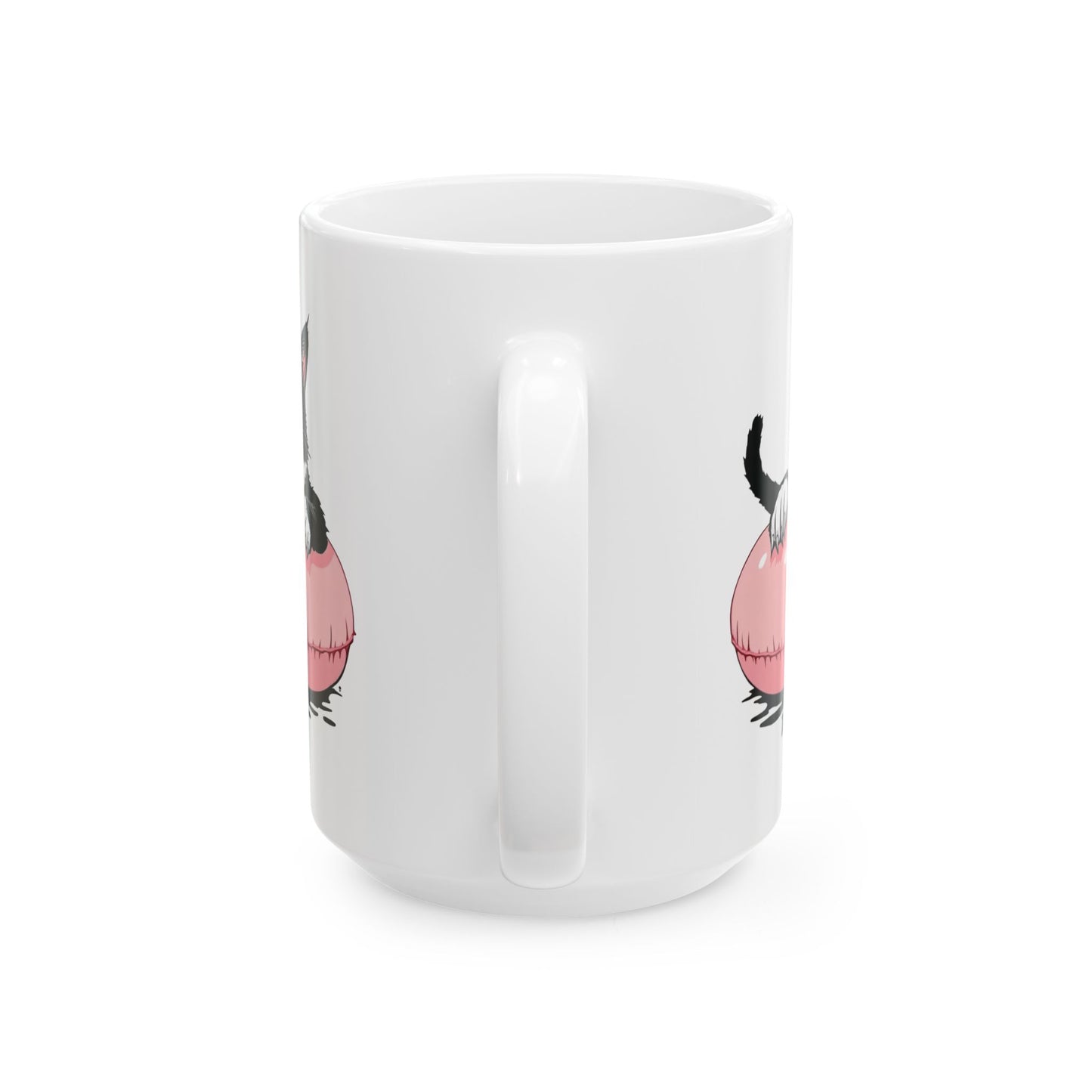 Funny Cat Ceramic Mug (11oz, 15oz) - 'I'm this close' Dark Humor Design