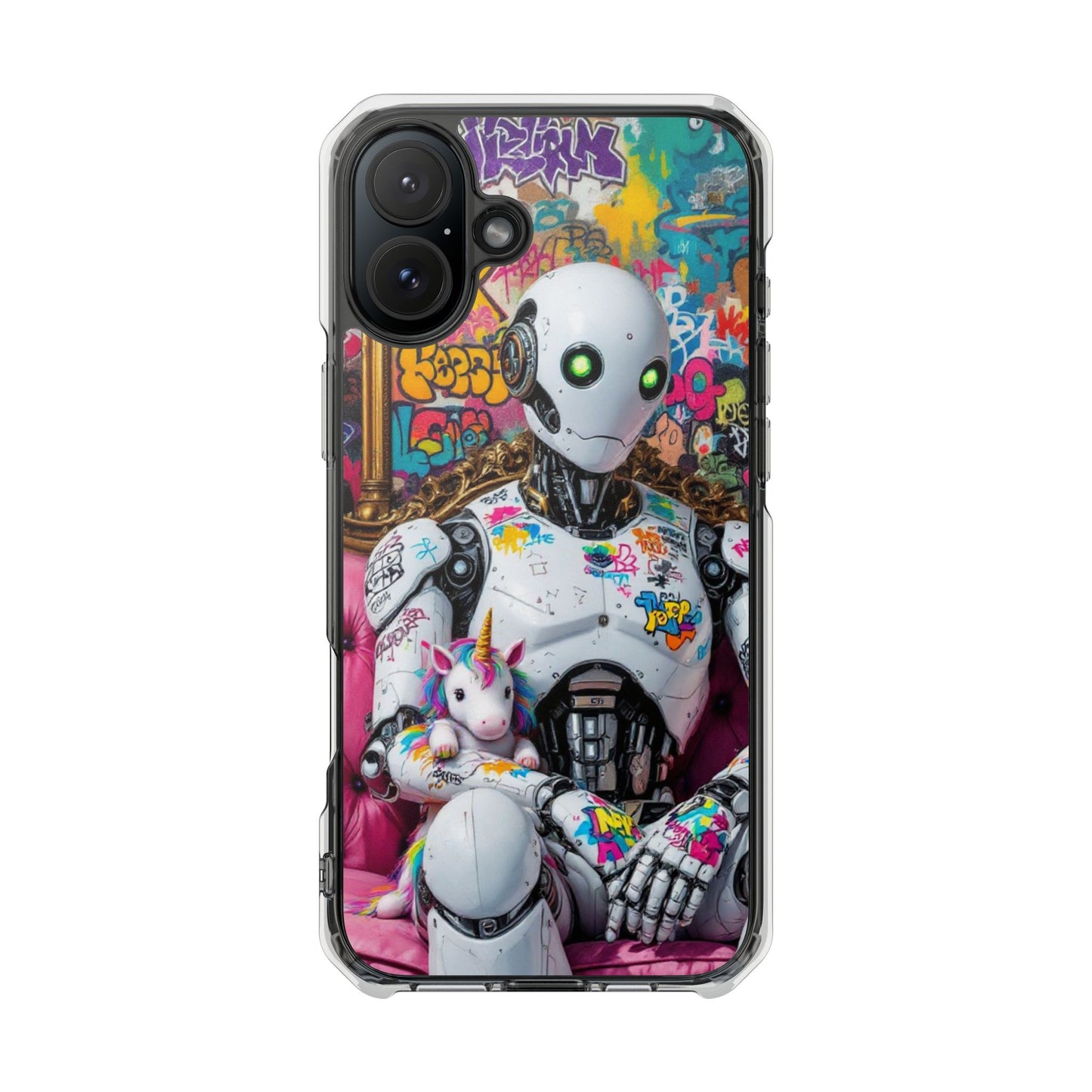 Urban Art Magnetic Phone Case - Graffiti Robot Design