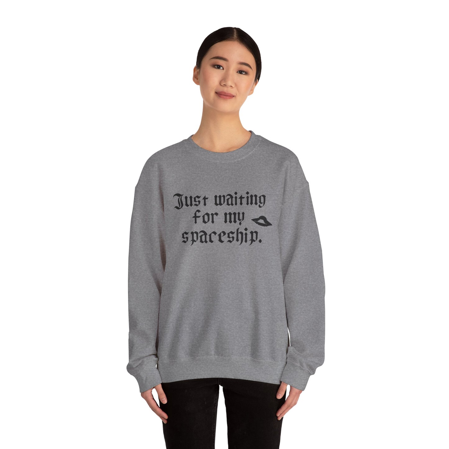 Just Waiting for my Spaceship Space-Themed Unisex Sweatshirt