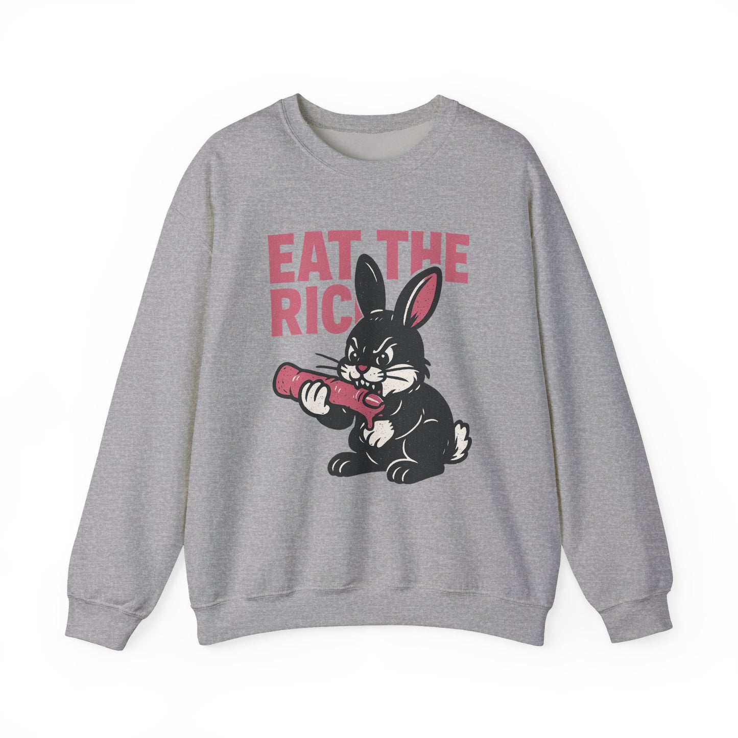 ‘Rat the Rich’ Creepy Cute Bunny Unisex Heavy Blend™ Crewneck Sweatshirt